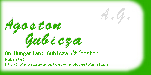 agoston gubicza business card